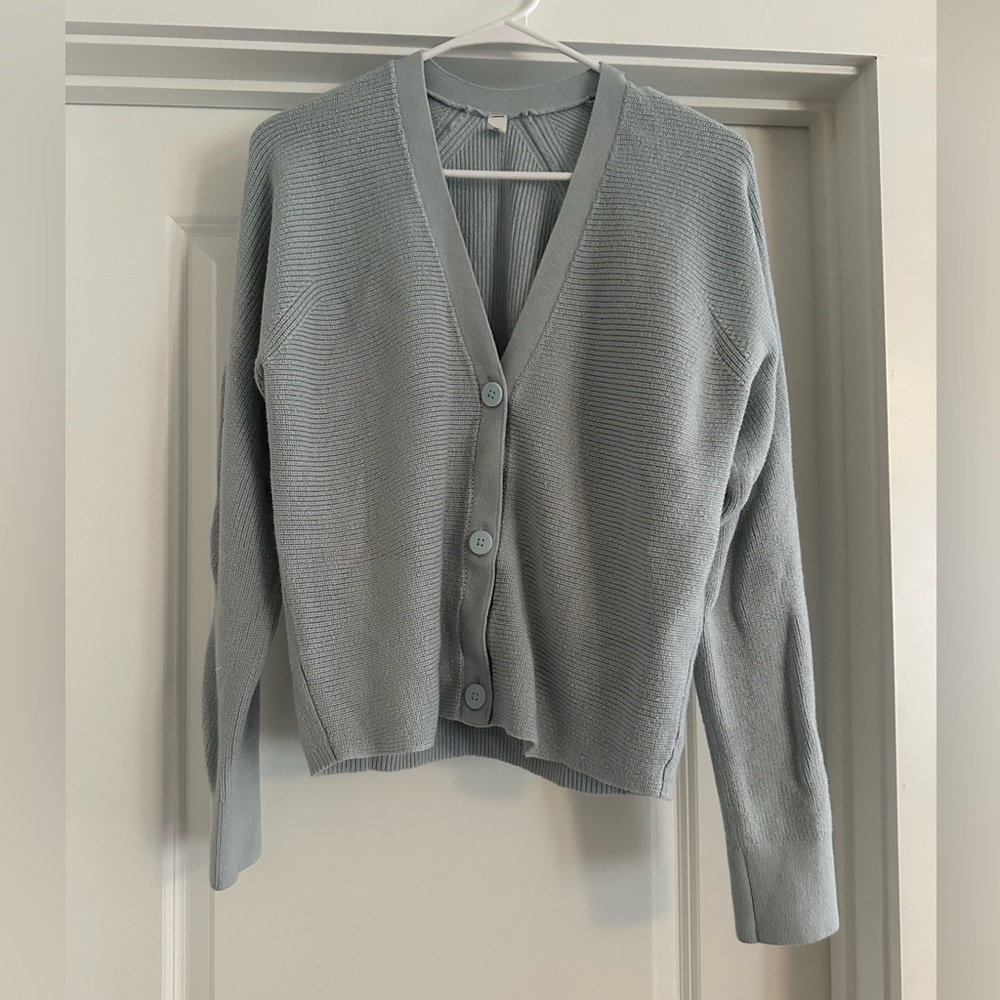 Women's Dusty Blue Cardigan Sweater